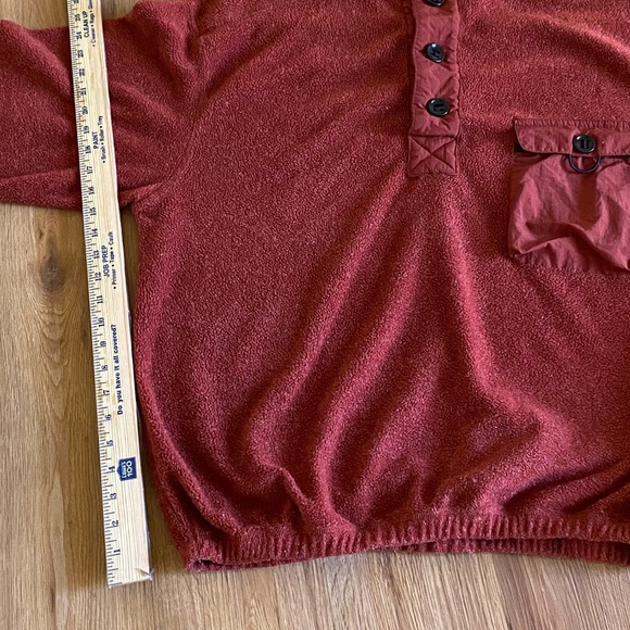 Gorpcore Rust Red 1/3 Button Fishing Utility Sweater Size Large - Picture 13 of 15